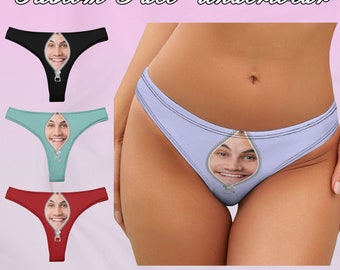 Custom Valentine Thong For Women,Personalized Face Thong,Custom Face Underwear,Custom Lingerie, Bachelorette Valentines Wedding Gift for Her