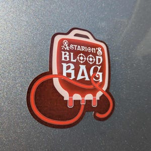 Astarion&#39;s Blood Bag Baldur&#39;s Gate 3 Bumper Sticker - 4.25&quot;x4.5&quot; Premium Adhesive Vinyl Decal with Protective UV Gloss Laminate