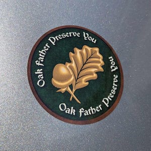 Oak Father Preserve You Baldur&#39;s Gate 3 Bumper Sticker - 4.5&quot;x4.5&quot; Premium Adhesive Vinyl Decal Sticker with Protective UV Gloss Laminate
