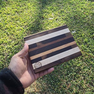 Handmade End Grain Cutting Board: Sandalwood Butcher Block (7.5x5.75x.5)
