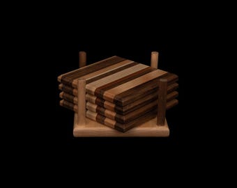 Handgefertigte Untersetzer aus Holz | Getränkeuntersetzer-Set | Einzugsgeschenk