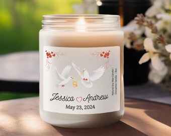 Personalized Anniversary Soy Candle Gift, Wedding Keepsake