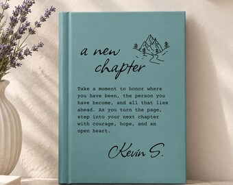 New Chapter Notebook Personalized: Birthday Gift, Career Milestone, New Job Journal, Promotion Gift Notebook with Custom Message and Picture