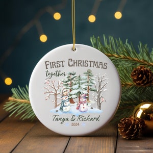 thumbnail image 2 of First Christmas Together Ornament • Clear Acrylic Ornament • Newlywed 2 of 14