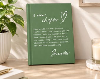 New Chapter Personalized Notebook for Women: Custom Name Journal, Travel Custom Notepad with Message and Picture Monogrammed Diary with Logo