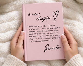 New Chapter Personalized Notebook for Women: Custom Name Journal, Travel Custom Notepad with Message and Picture Monogrammed Diary with Logo