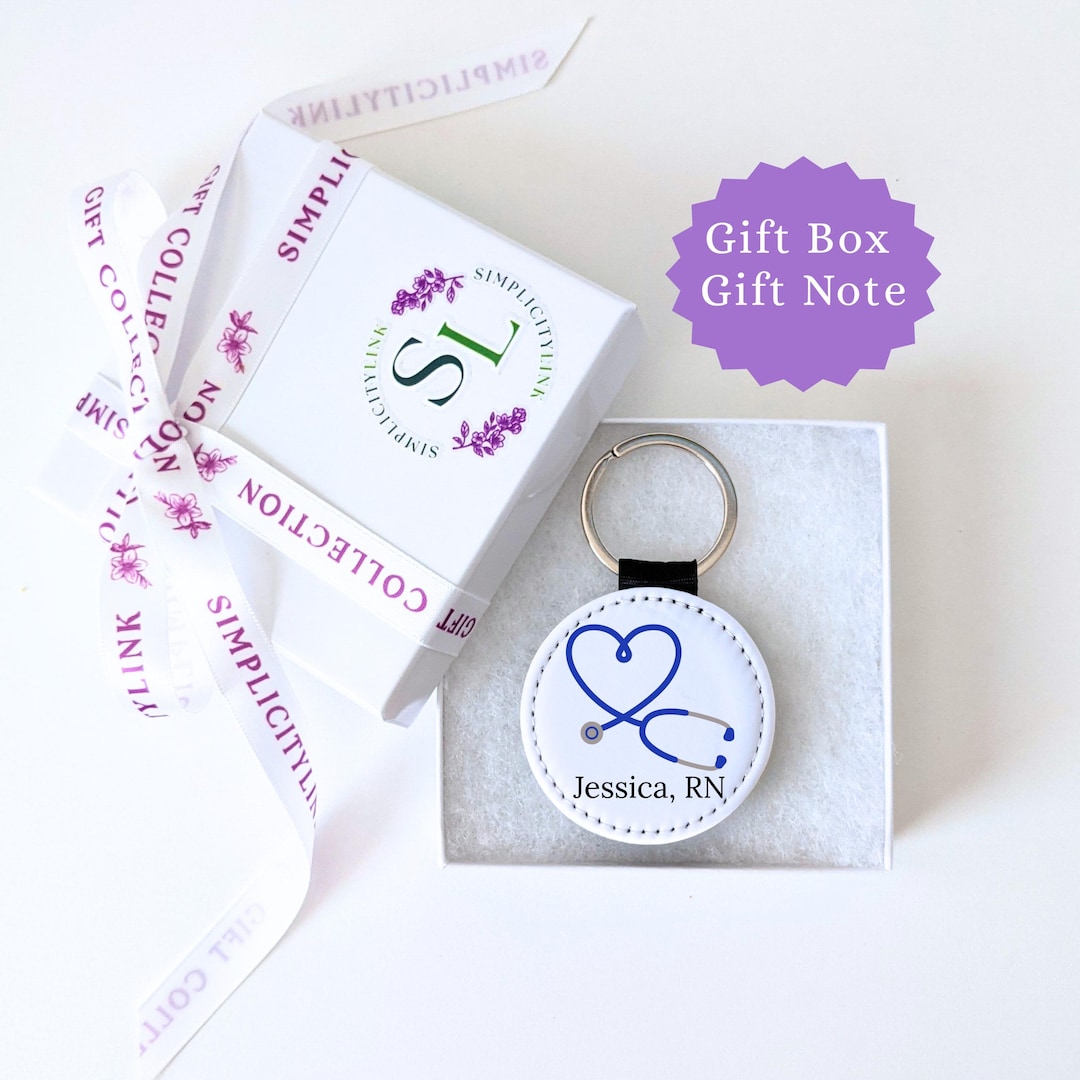Personalized Nurse Keychain: Custom Vegan Leather Bag Charm, Christmas ...