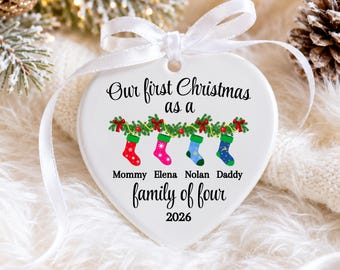 Personalized Family Christmas Ornament: Custom Names, Keepsake Gift