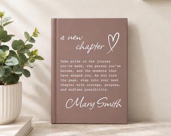 New Chapter Notebook Personalized: Birthday Gift, Career Milestone, New Job Journal, Promotion Gift Notebook with Custom Message and Picture