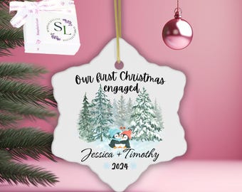 Personalized Engagement Ornament: Custom Couple Keepsake