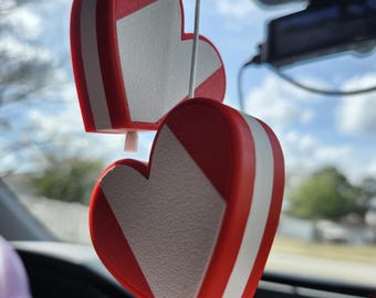 Peru Flag Rearview Mirror Hanger – Heart shaped Car Charm, Orgullo Peruano Gift, Handmade ASA