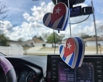 Lone Star Flag Heart Shaped Hanger – Rearview Mirror Charm