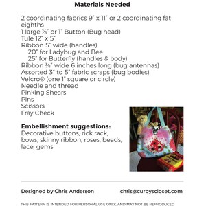 PDF Pattern Petite BUG BAGS for Toddlers and image 2