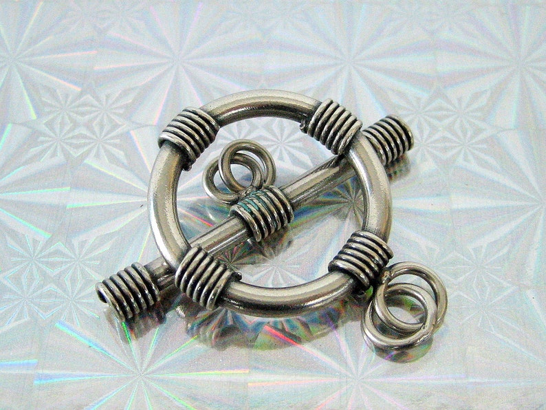 Clasp Sterling Silver Large Ring 1pc image 2