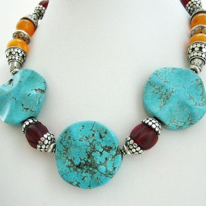 Necklace Choker Turquoise Resin Sterling silver image 3