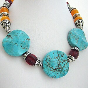 Necklace Choker Turquoise Resin Sterling silver image 2