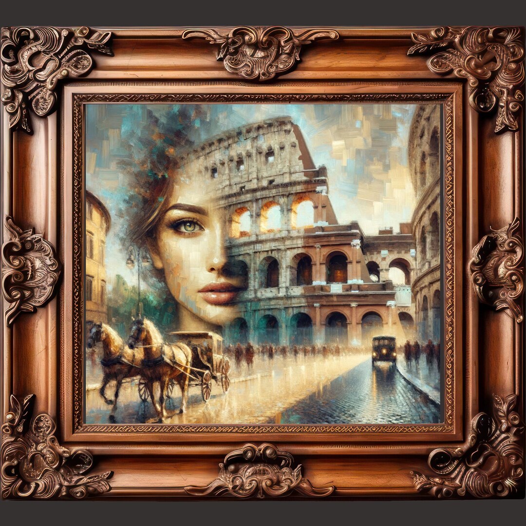 Roman Colosseum Painting, Rome Landscape Wall Art Decor, Italian Wall ...