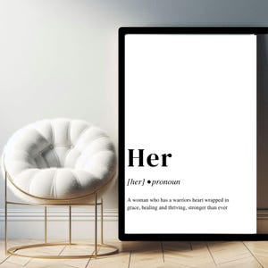 Trendy Her Wall Art Print Her Affirmation Wall Art, Love Definition, Her Definition, Funny Definition, Digital Download, Definition Wall Art