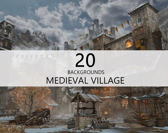 Medieval Village | Digital Backgrounds | Cinematic Scenes | Fantasy Art | Scenery | Stock Image | Photoshop | Photo Manipulation | 3D Render