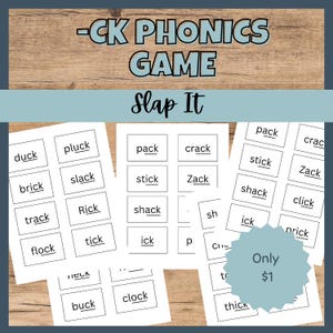 CK Word Family Phonics Game and Activity, Phonics Learn and Review Through Play