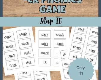 CK Word Family Phonics Game and Activity, Phonics Learn and Review Through Play