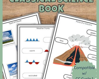 Klassisches Wissenschaftsbuch mit realistischen Bildern, Zyklus 1