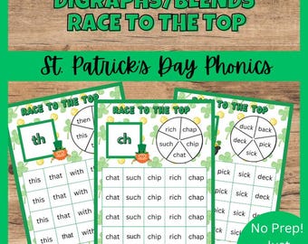 Juego de fonética sobre dígrafos y combinaciones del Día de San Patricio