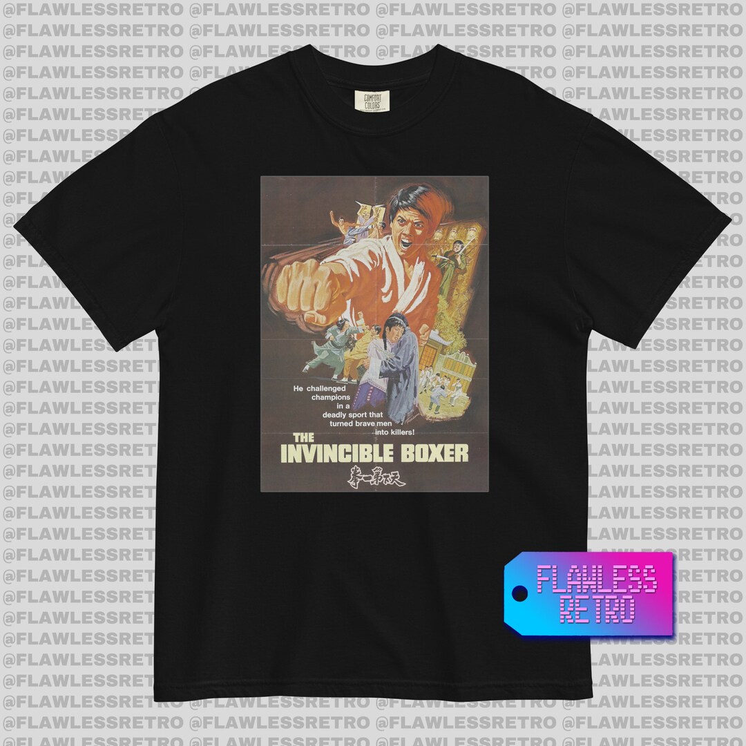 THE INVINCIBLE BOXER Retro Movie Poster T Shirt Kung Fu Tee Retro ...