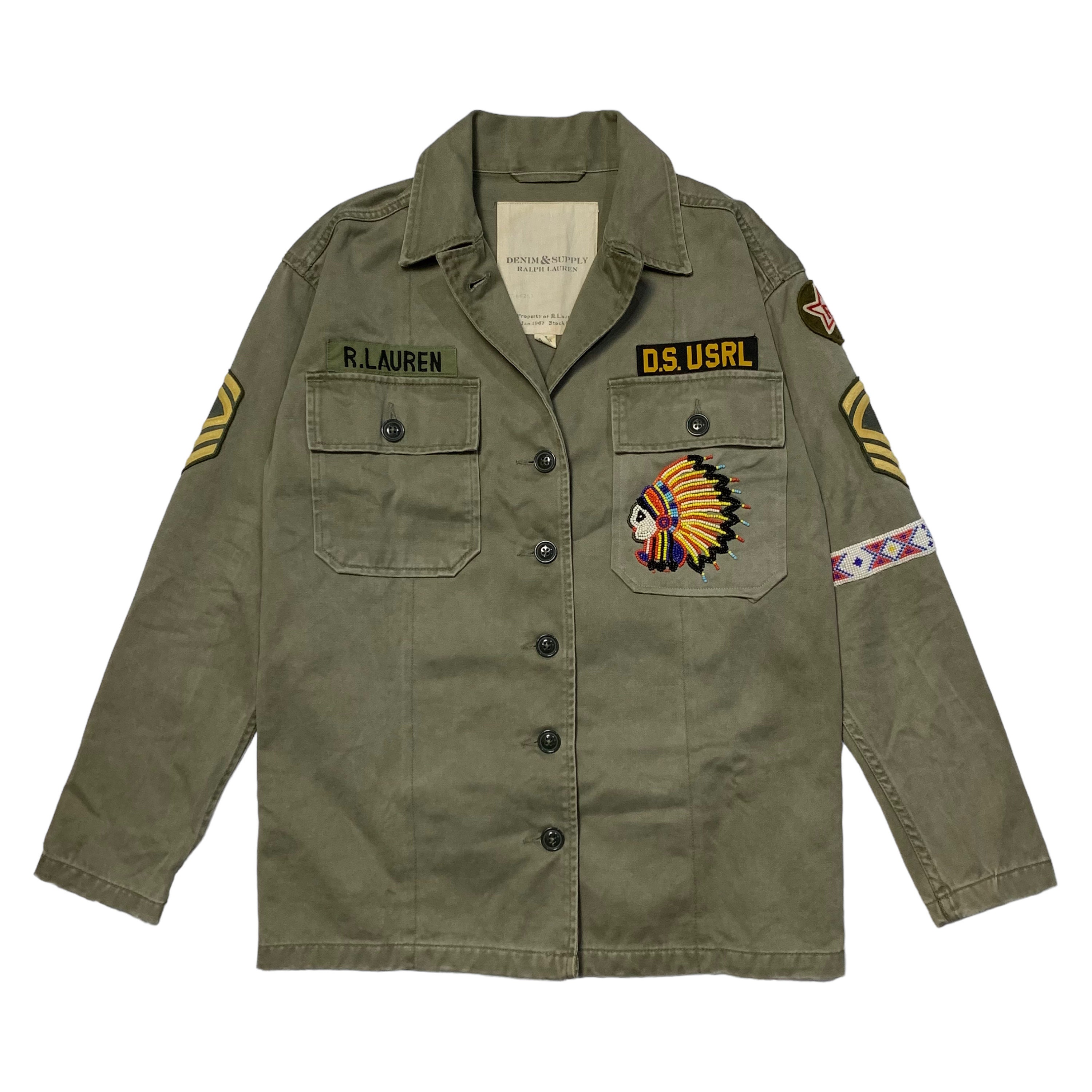 Vintage Denim Supply Ralph Lauren OG 107 Patches Military Shirt Etsy