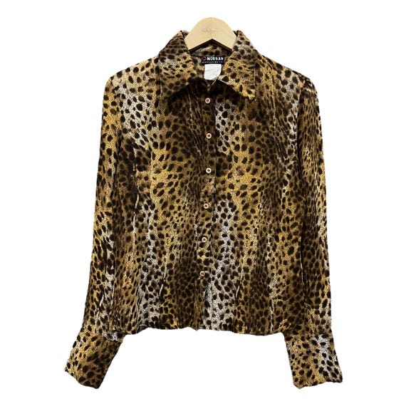 sheer leopard print long sleeve top