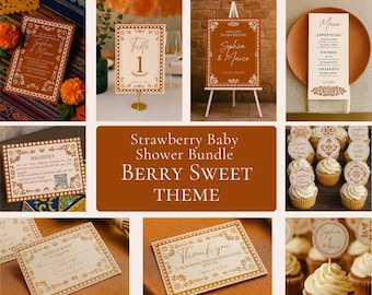 Paquete de boda de Talavera Mexicana / Plantilla digital editable / Invitaciones estilo bohemio terracota / Descarga instantánea