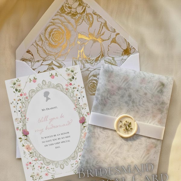 Bridesmaid Proposal Card • Elegant Printed Keepsake from the Bride