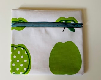 Mexican oil cloth green apple wet bag pouch