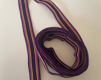 Vintage pink purple yellow striped ribbon