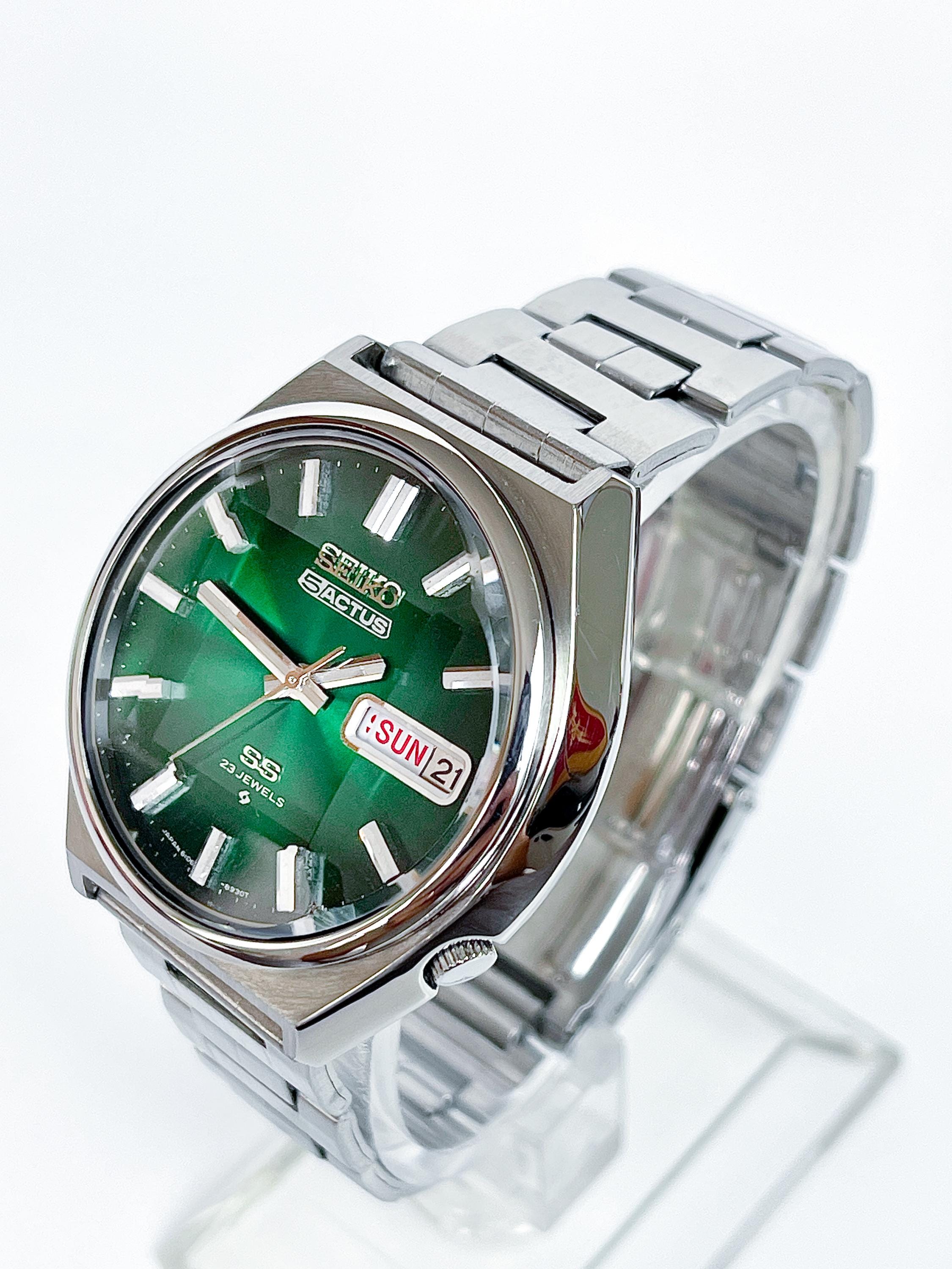 Vintage green dial seiko mens watch - Etsy 日本