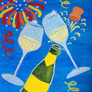 Ten Different Original Holiday Christmas Acrylic Painting on Stretched Canvas 12x16 inches size as a unique handmade gift for him or her.