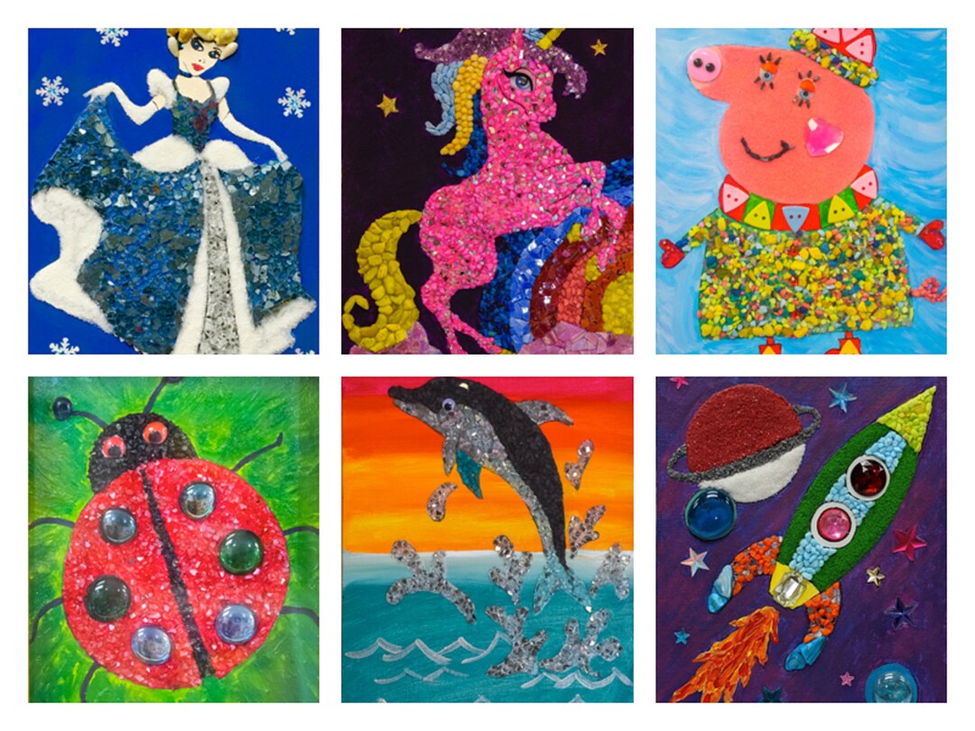 DIY Mosaic Wall Art Painting Art Kit With Crystals, Stones and Video