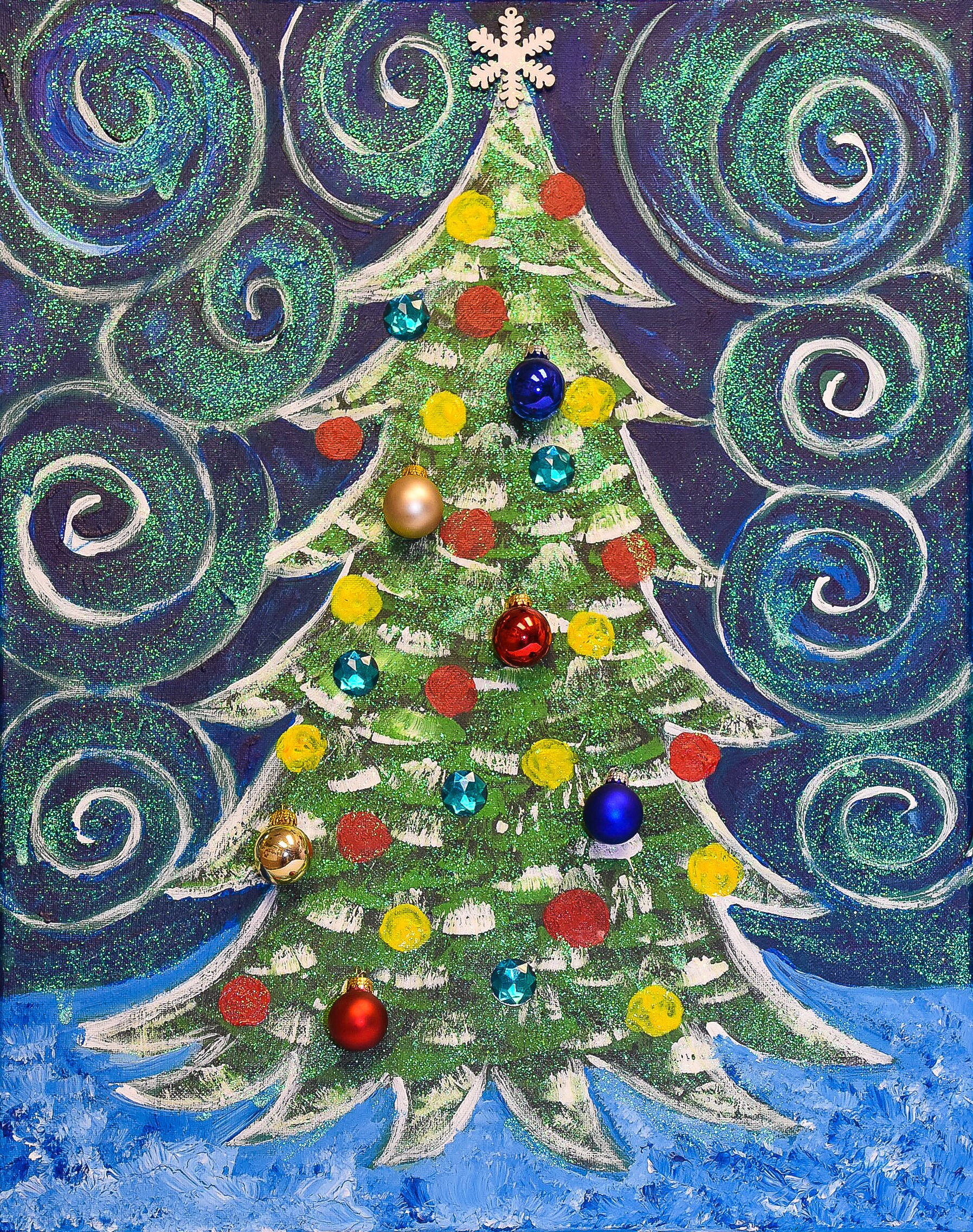 Adults DIY sip & Paint Art All-inclusive Kit Pre-traced Canvas for Chistmas  Party Event 