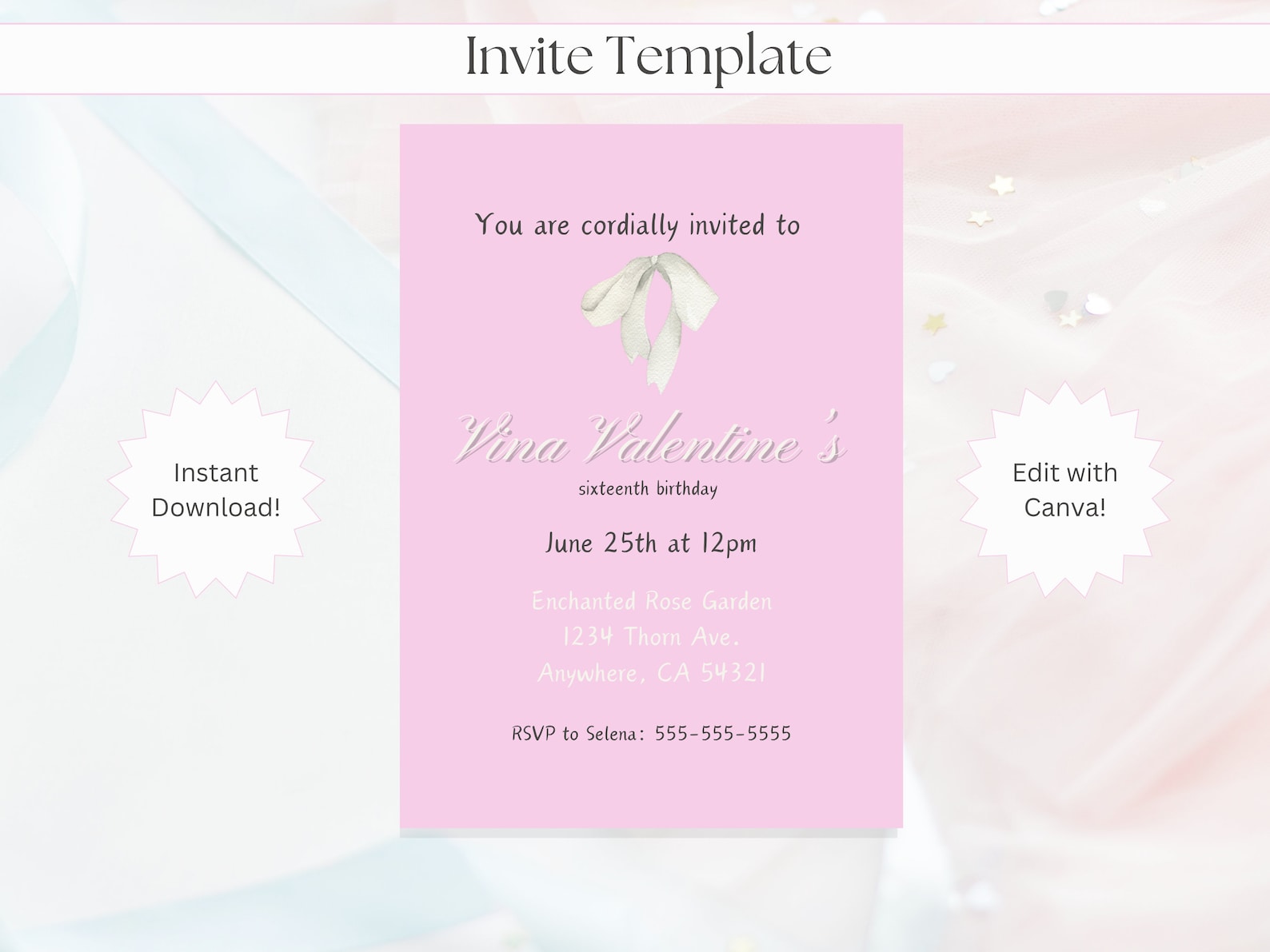 Pink Simple Coquette You Are Cordially Invited Birthday Party
