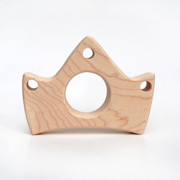 Wood Teether Crown wooden toy natural baby toy