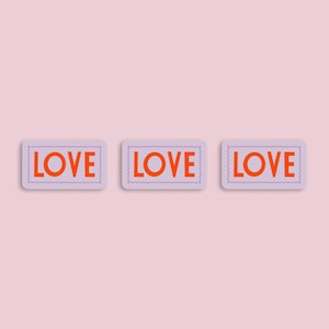Sticker Set »LOVE« | illustriert | mit Love-Schriftzug | 3 Stück