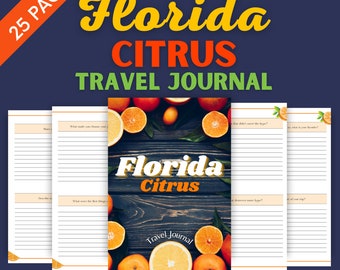 Florida Citrus Orange Travel Memory Journal - Printable Letter Size - Vacation Journal