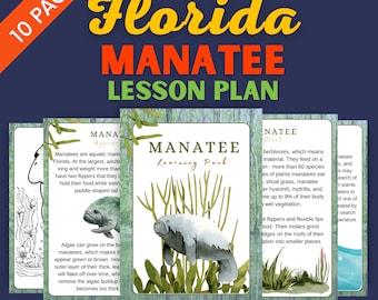 Florida Manatee Lesson Plan - Homeschool Materials - Aquatic Mammal Learning Pack Printable