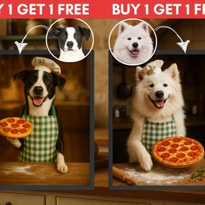 Custom Chef Pet Portrait: Funny Kitchen Wall Art (Digital File)