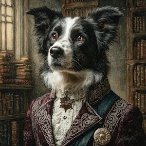 Renaissance Pet Portrait: Custom Royal Pet Art on Canvas