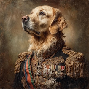Custom Royal Pet Portrait: Renaissance Style Digital Art