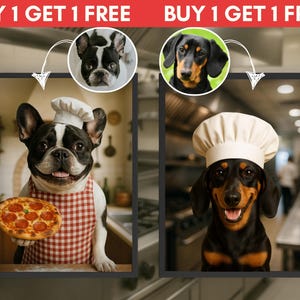 Custom Chef Pet Portrait: Funny Kitchen Decor (Digital File Only)