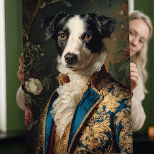 Renaissance Pet Portrait: Custom Royal Oil Painting on Canvas