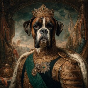 Custom Royal Pet Portrait: Renaissance Style Oil Painting From Photo