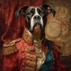 Custom Royal Pet Portrait: Renaissance Style Oil Painting on Canvas